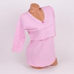 Пижама в розов меланж и райе за бременни и кърмещи