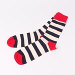 Памучни мъжки чорапи с райе в два цвята
