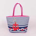 Плажна чанта в свежи цветове с корабна котва