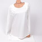Пижама с дълъг ръкав в бяло за бременни и кърмещи мами