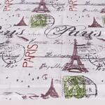 Покривка за маса в бял цвят спомен от Париж елипса 150/220