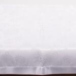 Покривка за маса в бял цвят със сатенен кант и снежинки 160/220