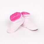 Плюшени розови пантофи с цикламен полар