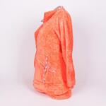 Пухкав домашен халат с цип в топъл оранжев цвят