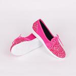 Розови дамски обувки с бяла подметка