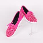 Розови дамски обувки с бяла подметка