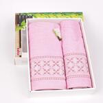 Розови хавлиени кърпи бамбук