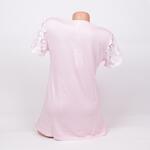 Розова пижама за бременни и родилки с дантела