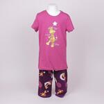 Свежа детска пижама в лилаво и жирафче
