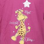 Свежа детска пижама в лилаво и жирафче