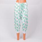 Светло зелена макси пижама с кактуси и 7/8 сив панталон