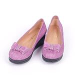 Светлолилави дамски обувки от еко кожа с платформа