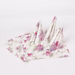 Сет от покривка, тишлайф, салфетки, ръкохватки и престилка в бял цвят с цветя 130/170