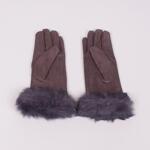 Сиви ръкавици от еко-велур с мек пух