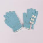 Сини ръкавици с бели панделки