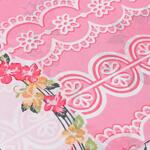 Спално памучно бельо в розово и бяло с красиви цветя- MIRELLA