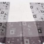 Стилна покривка за маса в бял, сив и сребрист цвят на квадрати елипса 110/160