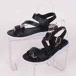 Стилни дамски летни сандали в черно и бяло
