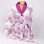 Страхотен комплект нощница с халат за бременни в лилаво бордо
