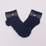 Тъмносини дамски къси чорапи с ламе