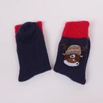 Тъмносини дамски топли чорапи с еленче