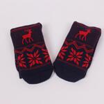 Тъмносини дамски чорапи с червени елени