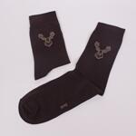 Тъмнокафяви мъжки памучни чорапи с елен