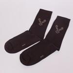 Тъмнокафяви мъжки памучни чорапи с елен