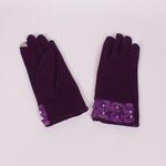 Тъмнолилави дамски ръкавици декорирани с цветя