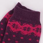 Тъмнолилави дамски чорапи с лилави точки и фигурки