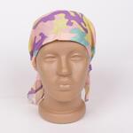 Цветна кърпа за глава в лилав, жълт, розов и тюркоазен цвят