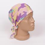 Цветна кърпа за глава в лилав, жълт, розов и тюркоазен цвят