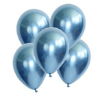 Балони хром металик  в синьо  30 см - 5 броя