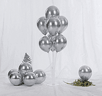 Балони хром металик в сребро 30 см - 5 броя