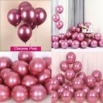 Балони хром в розово - 5 броя-Copy