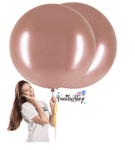 Балони Хром -  /2 броя/- розов металик - 48 см