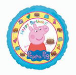 Голям фолиев балон Пепа Пиг (Peppa Pig) - 43 см  с надпис Happy Birthday