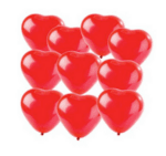 Балони Сърце латекс - 10 броя - 26 см