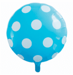Балон фолио син с бели точки - 46 см