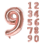 Голям Балон Цифра в цвят розово злато - 81 см  0 - 9