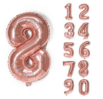 Голям Балон Цифра в цвят розово злато - 81 см  0 - 9