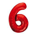 Балон цифра в червен цвят от 0 до 9 - 86 см
