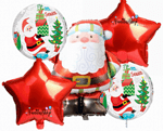 Комплект Балони Дядо Коледа - 5 броя