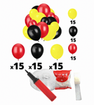 Арка от  Балони в черно,червено и жълто - 90 броя + помпа