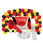 Арка от  Балони в черно,червено и жълто - 90 броя + помпа