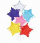 Балони фолио Звезди - 6 броя микс