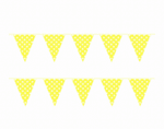 Банер Парти флагчета в жълто на точки - 2 метра