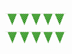 Банер Парти флагчета в зелено на точки - 2 метра