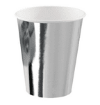Сребърни  Картонени чаши Металик - 10 броя
