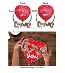 Балон сърце с обемен надпис LOVE you - 48 см